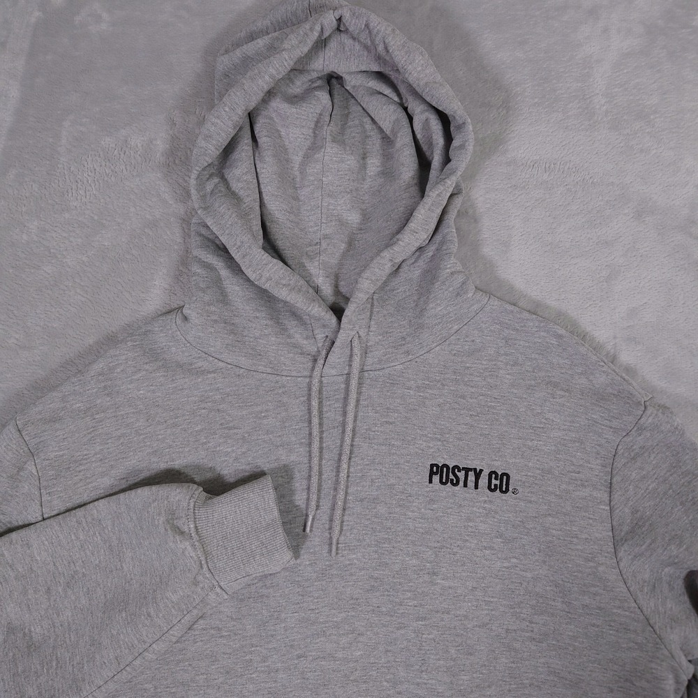 Posty Co Post Malone Hoodie Mens Large Gray Embroidered Sweatshirt Pullover